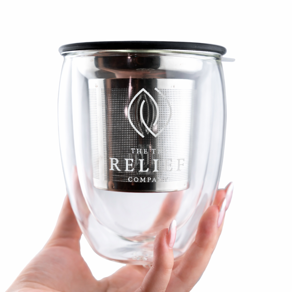 Tea Relief Glass Infuser Ritual Mug – 12oz