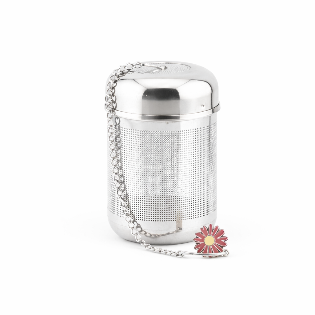 Sleek Stainless Steel Cylinder Tea Infuser with Charm