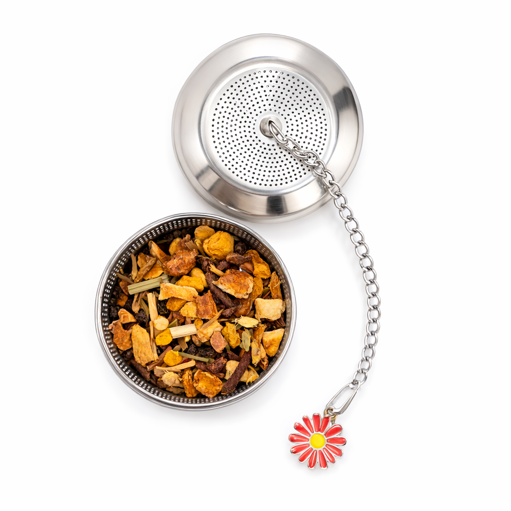 Sleek Stainless Steel Cylinder Tea Infuser with Charm