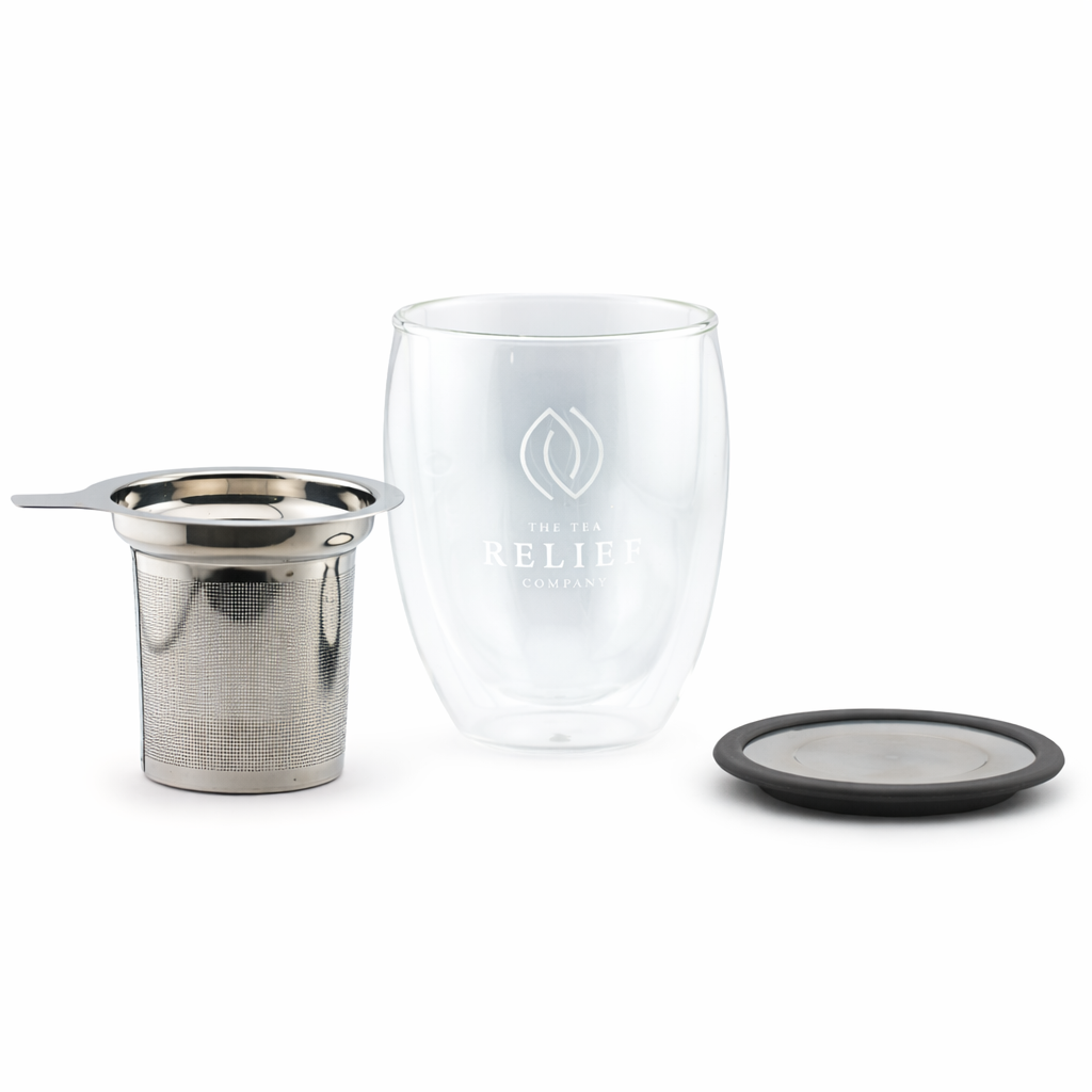 Tea Relief Glass Infuser Ritual Mug – 12oz