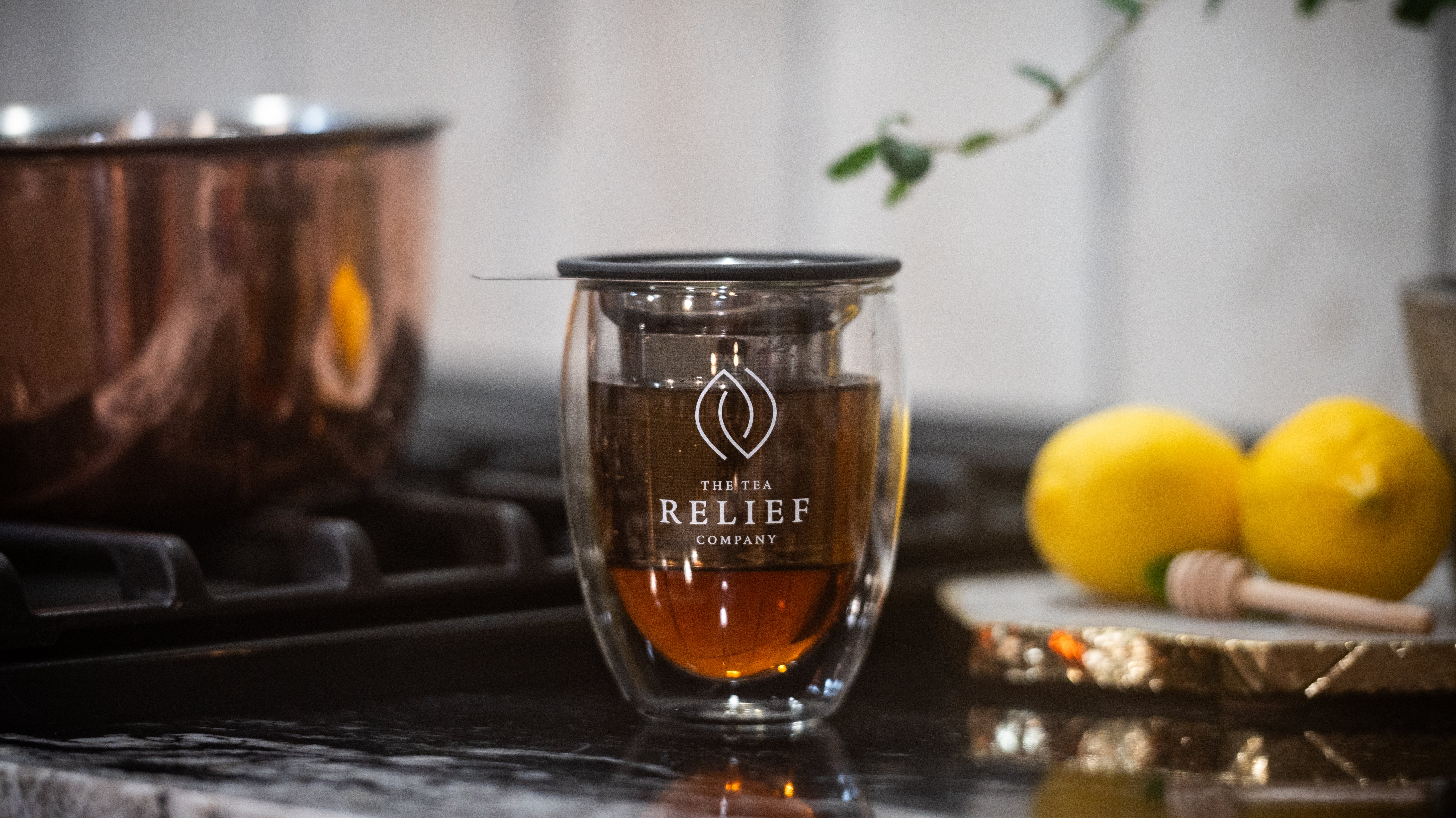 Tea Relief Glass Infuser Ritual Mug – 12oz